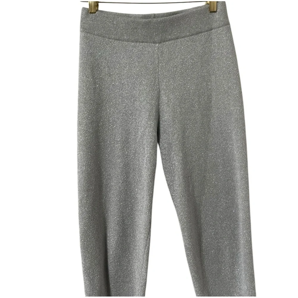 J.CREW Glitter Sparkle Merino Wool Sweater Silver Glitter Pants Joggers